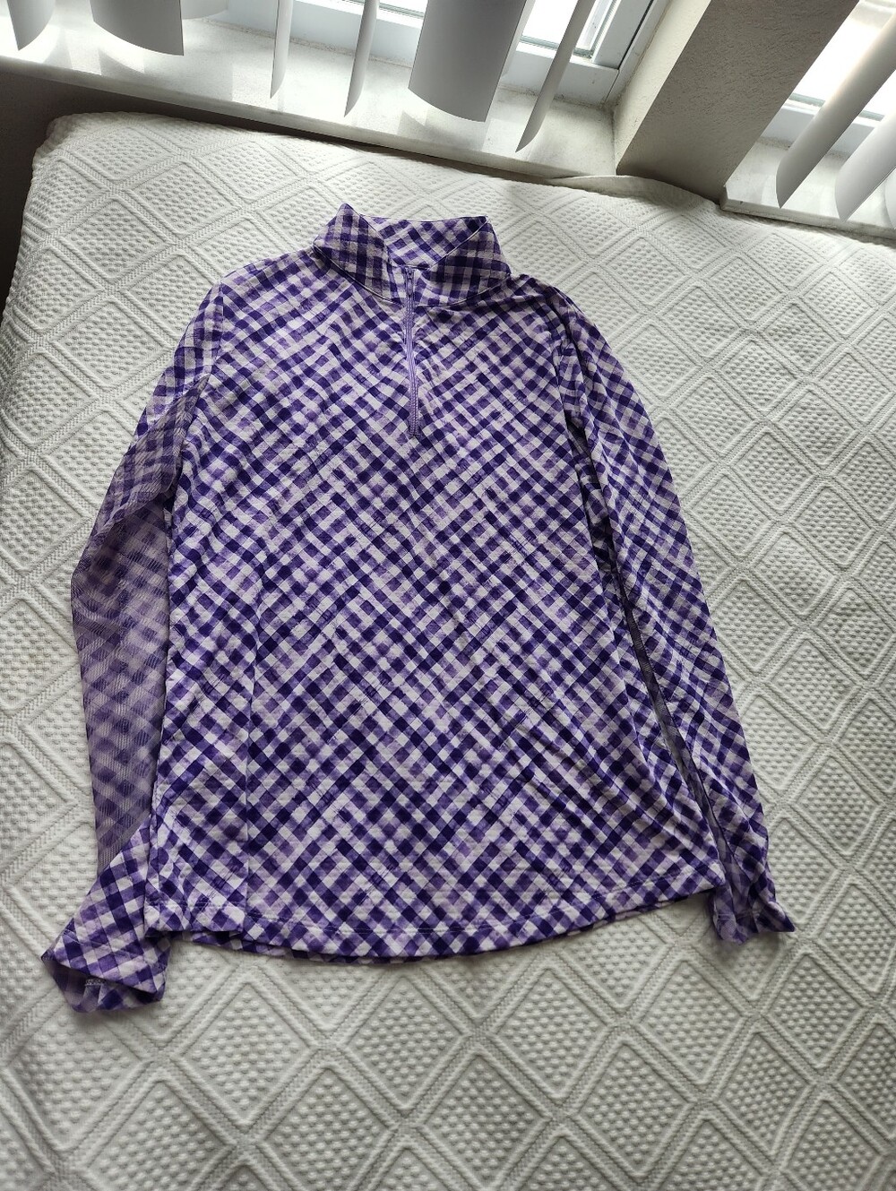 IBKUL Floral Aqua Long Sleeve Top with Purple and Black Patterned Tees Bundle - Picture 5 of 6